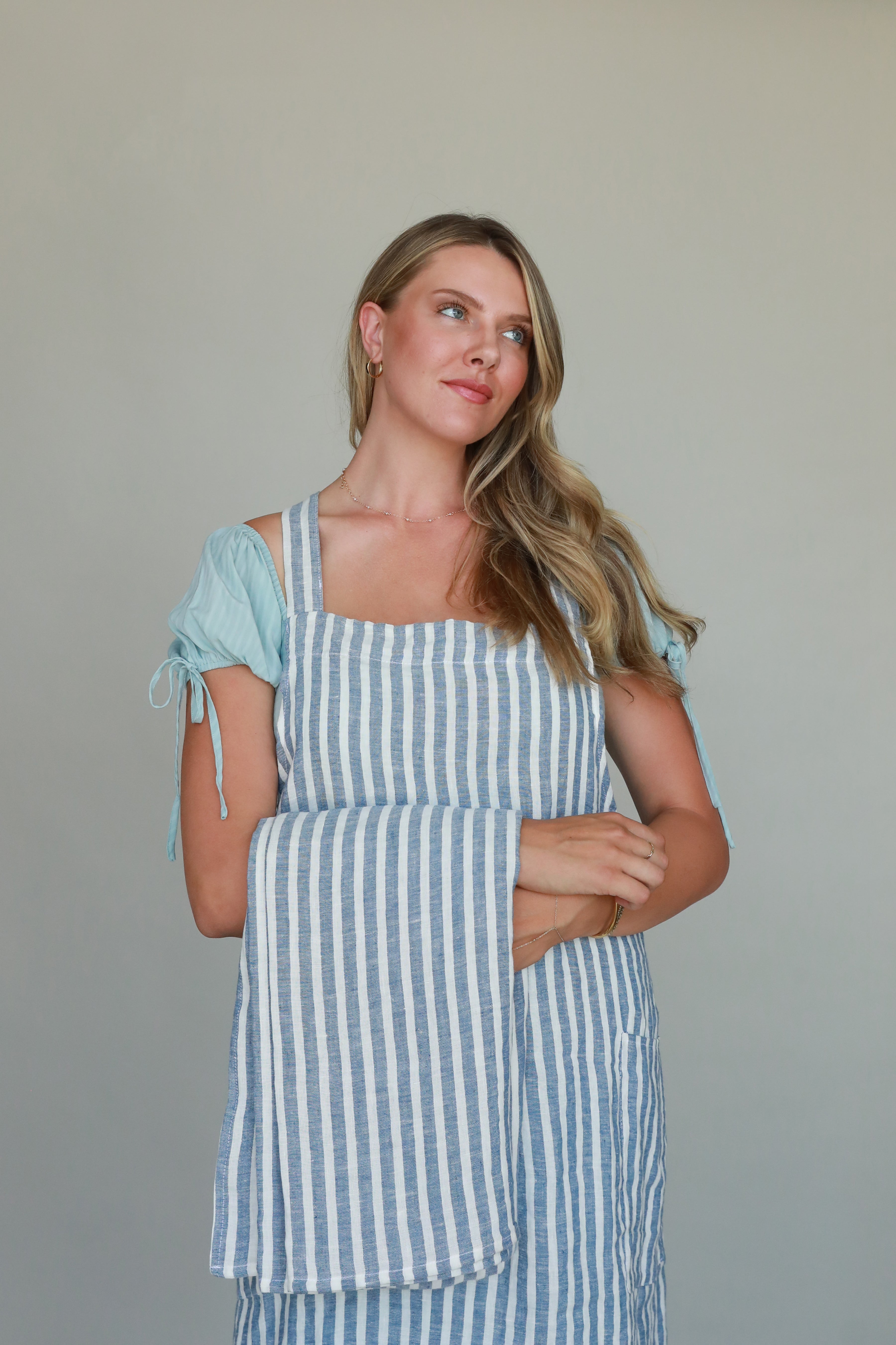 French Linen Crossback Apron 